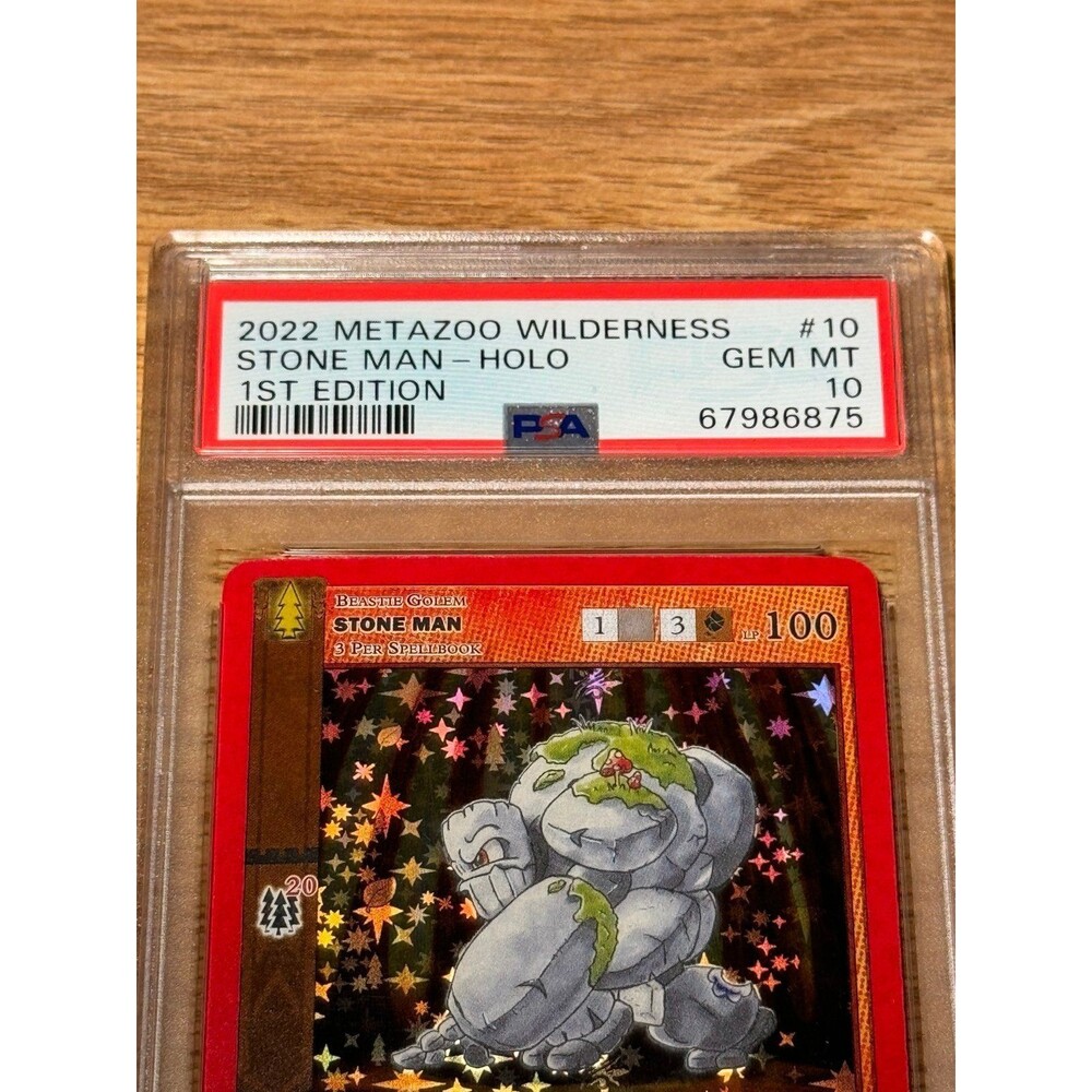 Stone Man Full Holo 10/165‎ MetaZoo Wilderness 1st Edition PSA 10 - Picture 2 of 6